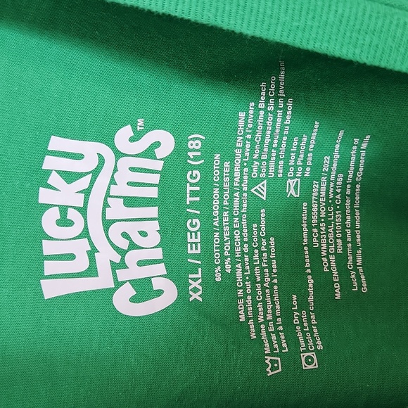 Kids Lucky Charms cereal Irish green tshirt XXL - Picture 3 of 4